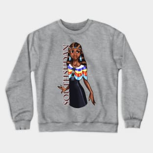 Black is Beautiful - South Sudan pride African Heritage Melanin Girl in traditional outfit Crewneck Sweatshirt